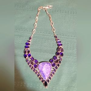 Sterling silver Tanzanite lapis necklace.  18" 19"